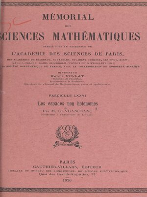 cover image of Les espaces non holonomes